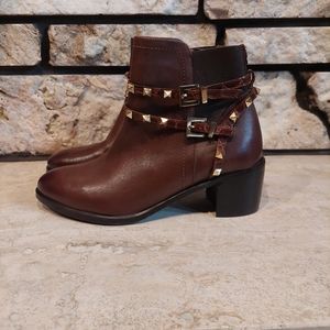MODA by Pella women's leather brown studded ankle boots size EU 37